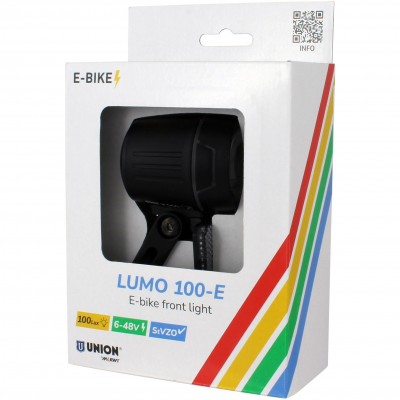 Union Koplamp Lumo 100-E - E-bike 6-48V - 100 Lux Union Koplamp Lumo 100-E - E-bike 6-48V - 100 Lux