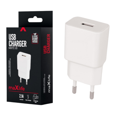 USB-A oplader 2,1A Wit
