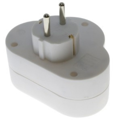 Stekkeradapter 2-voudig met schakelaar wit