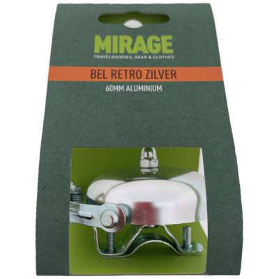 Mirage Retro Fietsbel 60mm Aluminium - Zilver Mirage Retro Fietsbel 60mm Aluminium - Zilver