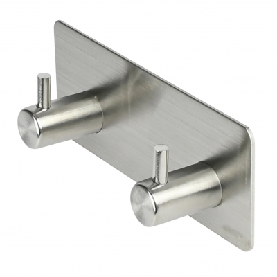 Foto van Haak dubbel metaal zelfklevend zilver