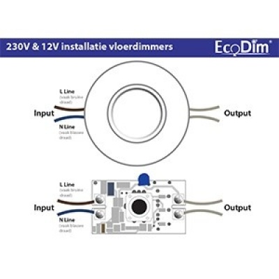 LED Vloerdimmer wit universeel 230V 0-50W LED Vloerdimmer wit universeel 230V 0-50W