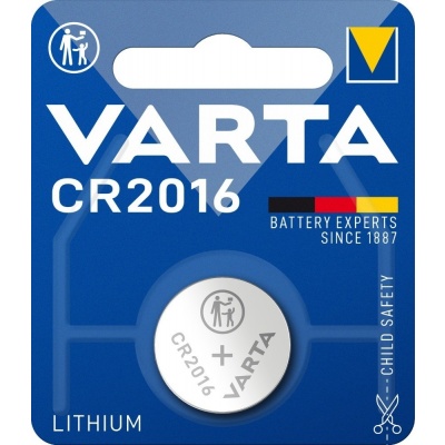 Varta CR2016 lithium knoopcel batterij 3V Foto van Varta CR2016 lithium knoopcel batterij 3V