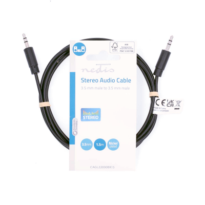 Stereo-Audiokabel 3,5 mm Male - 1.50 m Zwart Stereo-Audiokabel 3,5 mm Male - 1.50 m Zwart