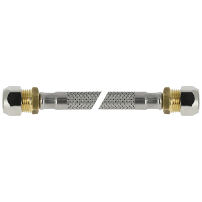 Foto van RVS flex. aansluitleiding 10mm. x 15mm. knel