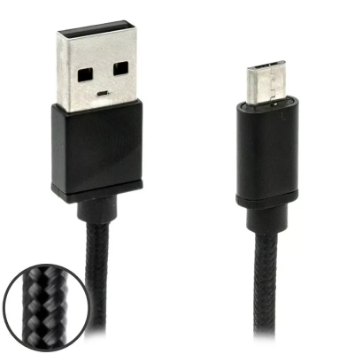 Data en laadkabel Micro USB 20CM zwart Foto van Data en laadkabel Micro USB 20CM zwart