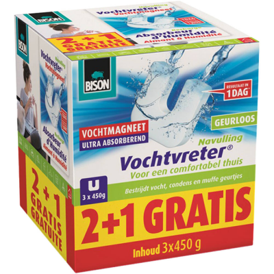 Bison vochtvreter Magneet 450 gr 3 stuks Foto van Bison vochtvreter Magneet 450 gr 3 stuks