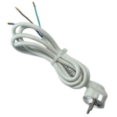 Aansluitsnoer + RA 3x1mm 3 meter wit Foto van Aansluitsnoer + RA 3x1mm 3 meter wit