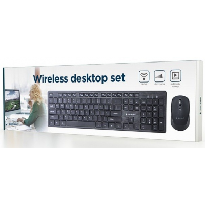Draadloze Desktop Set Zwart Toetsenbord en Muis Draadloze Desktop Set Zwart Toetsenbord en Muis