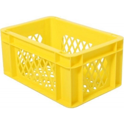 Fietskrat mini geel 30x20x14,5cm Foto van Fietskrat mini geel 30x20x14,5cm