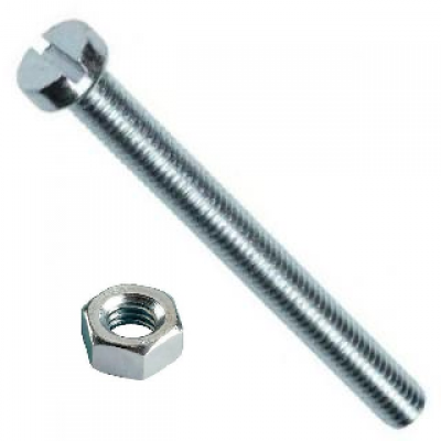 Foto van Deltafix metaalschroef cilinderkop + moer verzinkt m4 x 30 mm din 7985 / din 934 10 st.