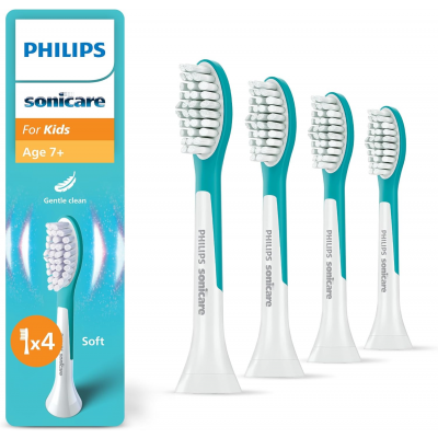 Foto van Philips Tandenborstelset Sonicare For Kids opzetborstels, 4 stuks, wit HX6044/90