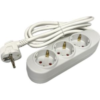 Foto van Stekkerdoos 3 voudig 1,5mtr snoer wit