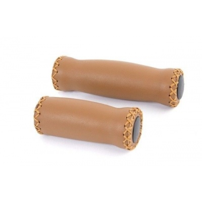 Foto van Velo handvatten leer 92/127mm licht bruin