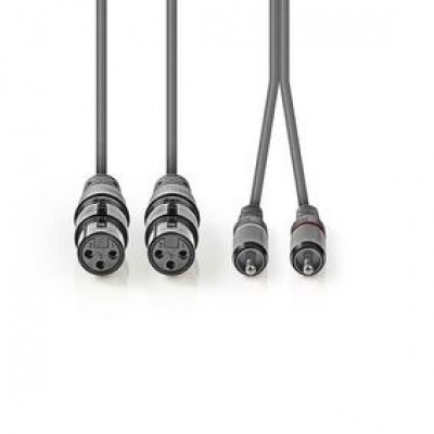 Audiokabel 2x XLR Female 2x RCA Male 3m Audiokabel 2x XLR Female 2x RCA Male 3m