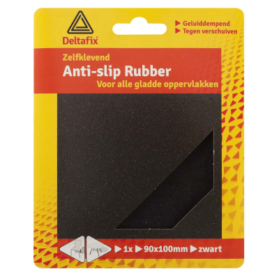 Deltafix anti-sliprubber zelfklevend zwart 90 mm x 100mm Foto van Deltafix anti-sliprubber zelfklevend zwart 90 mm x 100mm