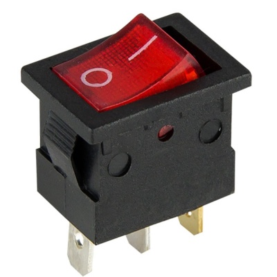 Wipschakelaar 1p aan-uit klein zwart/rood Foto van Wipschakelaar 1p aan-uit klein zwart/rood