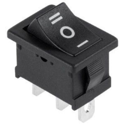 Wipschakelaar 1p aan-uit-aan klein zwart Foto van Wipschakelaar 1p aan-uit-aan klein zwart