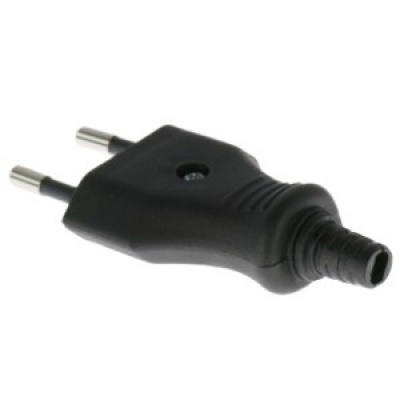 Stekker euro plat zwart Stekker euro plat zwart