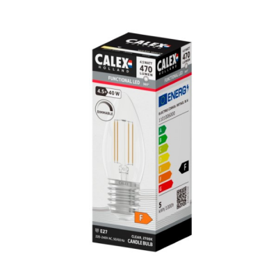 Kaarslamp filament dimbaar E27 4,5W 2700K Kaarslamp filament dimbaar E27 4,5W 2700K
