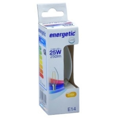 LED kaars E14 2,5-25W 2700K filament helder LED kaars E14 2,5-25W 2700K filament helder
