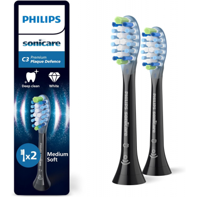 Foto van Philips Tandenborstelset Premium Plaque Defence C3 opzetborstels, 2 stuks HX9042/88