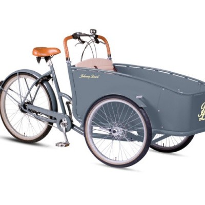 Johnny Loco bakfiets, grijs blauw Johnny Loco bakfiets, grijs blauw