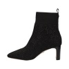 Afbeelding van LA STRADA DAMES ENKELLAARZEN ZWART 2151725 4501 BLACK KNITTED STONES 
