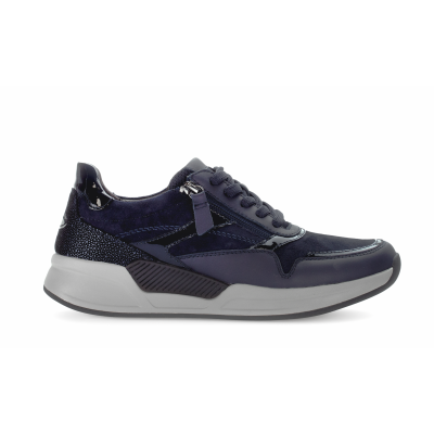 Foto van GABOR ROLLINGSOFT DAMES SNEAKERS DK.BLAUW 76.957.46 SAMT/FOULARD/LACK DARK-BLUE