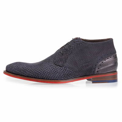 Foto van FLORIS VAN BOMMEL HEREN HALFHOGE VETERSCHOENEN DONKERBLAUW 20109/07