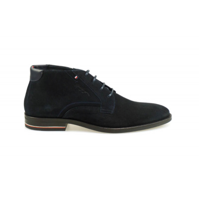 Foto van TOMMY HILFIGER HEREN HALFHOGE VETERSCHOENEN DONKERBLAUW SIGNATURE HILFIGER