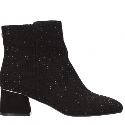 Foto van LA STRADA DAMES ENKELAARZEN ZWART 2323228 2202 BLACK MICRO+BLACK STONES