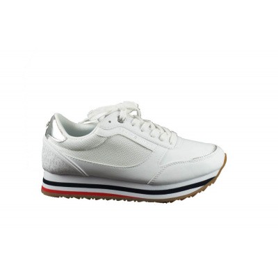 Foto van TOMMY HILFIGER DAMES SNEAKERS WIT MONOGRAM SNEAKER