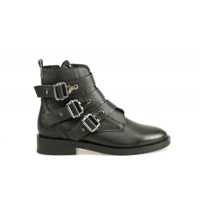Foto van NUBIKK DAMES KORTE LAARZEN ZWART SIA BUCKLE
