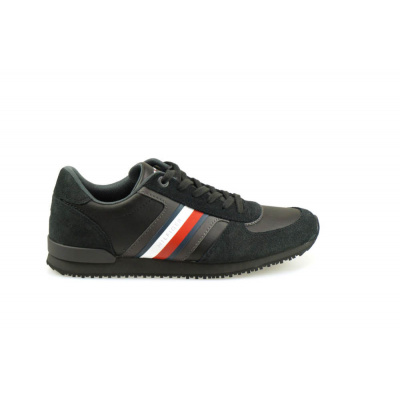 Foto van TOMMY HILFIGER HEREN SNEAKERS ZWART ICONIC MIX RUNNER