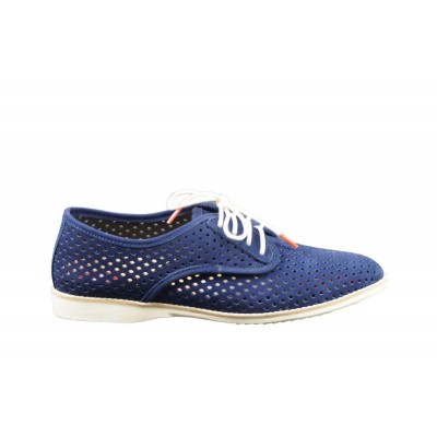 Foto van ROLLIE DAMES VETERSCHOENEN BLAUW DERBY PUNCH