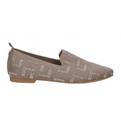 Foto van LA STRADA DAMES INSTAPSCHOENEN TAUPE 2131884 4525 TAUPE KNITTED+STONES