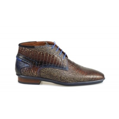 Foto van FLORIS VAN BOMMEL HEREN HALFHOGE VETERSCHOENEN DONKERBRUIN 10131/09