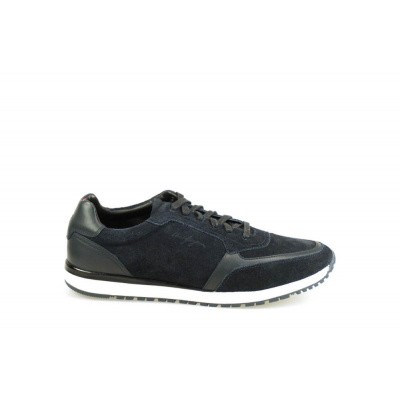 Foto van TOMMY HILFIGER HEREN SNEAKERS DONKERBLAUW PREMIUM SUEDE RUNNER