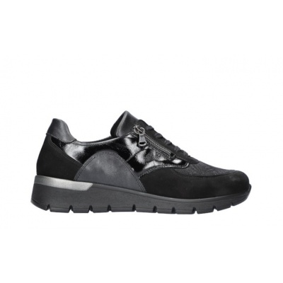 Foto van WALDLAUFER DAMES SNEAKERS ZWART 626K02 414 001 K RAMONA DENVER KALEIDOSTR.BRONX T SCHWARZ