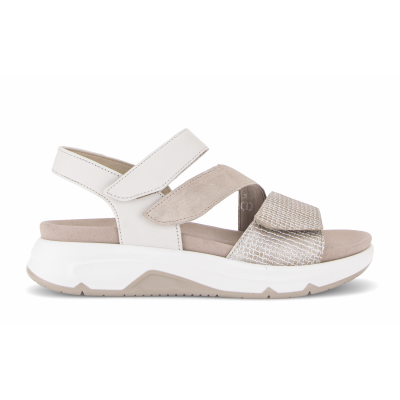 Foto van GABOR DAMES SANDALEN BEIGE 86.882.61 RAFFIA/VEL/FOULARD BEIGE/OASI/OFFWHITE G