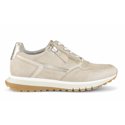 Foto van GABOR DAMES SNEAKERS BEIGE 86.378.33 SAMTCHEVREAU/METAL OAK/PUDER H