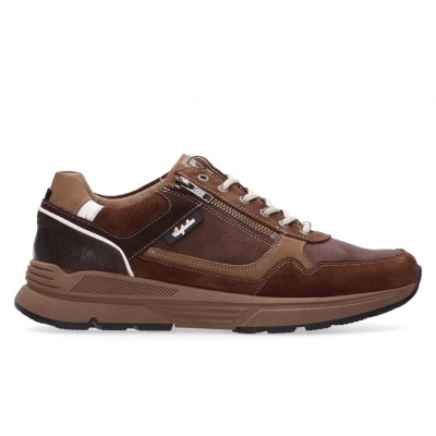 Foto van AUSTRALIAN HEREN SNEAKERS BRUIN 15.1646.07-D12 CONNERY WIDTH H BROWN LEATHER BROWN-TAUPE