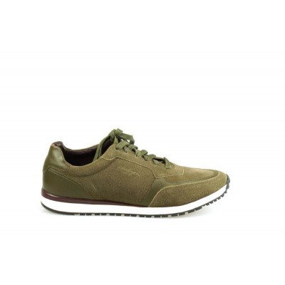 Foto van TOMMY HILFIGER HEREN SNEAKERS GROEN PREMIUM SUEDE RUNNER
