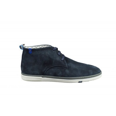 Foto van FLORIS VAN BOMMEL HEREN HALFHOGE VETERSCHOENEN BLAUW 10502/01