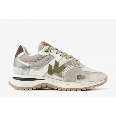 Foto van VIA VAI DAMES SNEAKERS GRIJS 62329-01-204 METALLIC COMBI ROCCIA USHER DAVINA
