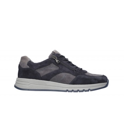 Foto van WALDLAUFER HEREN SNEAKERS BLAUW 952004 302 806 H ANTON ORDER TEC AUSI NOTTE BETON BETON ASPHALT