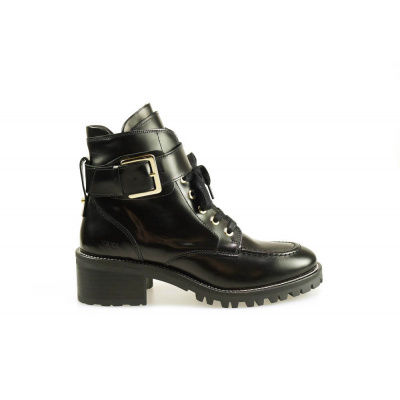 Nubikk schoenen | Online kopen bij Woudstra Schoenmode NUBIKK DAMES KORTE LAARZEN ZWART FAE BUCKLE kopen? Woudstra