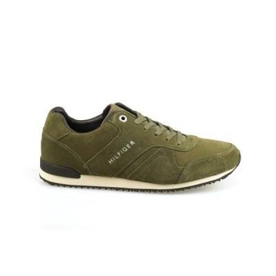 Foto van TOMMY HILFIGER HEREN SNEAKER GROEN ICONIC RUNNER
