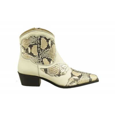 Foto van TORAL DAMES KORTE LAARZEN OFF-WHITE/SNAKE 11121